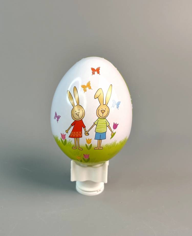 Metal egg merry rabbit 60x52x53 mm, piece