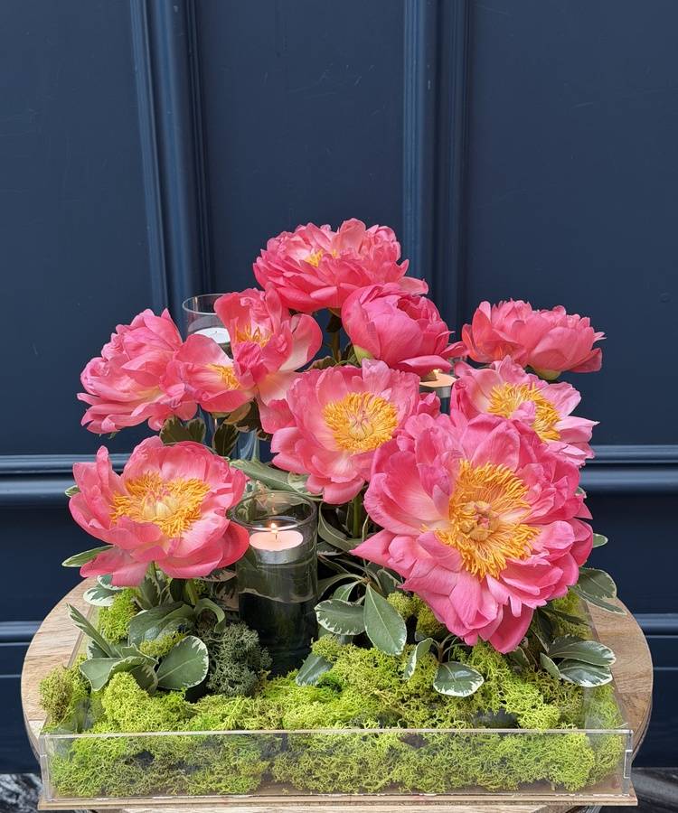 gift box of peonies 