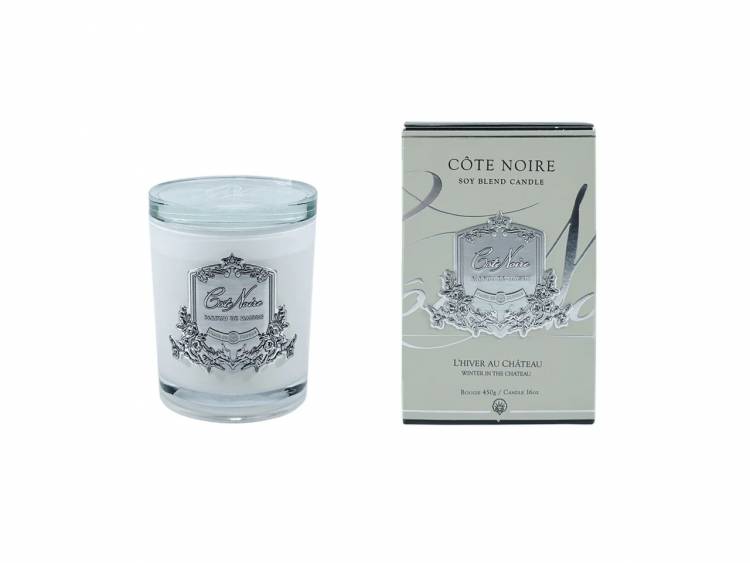 Scented candle Winter in the Chateau - White & SILVER 450g