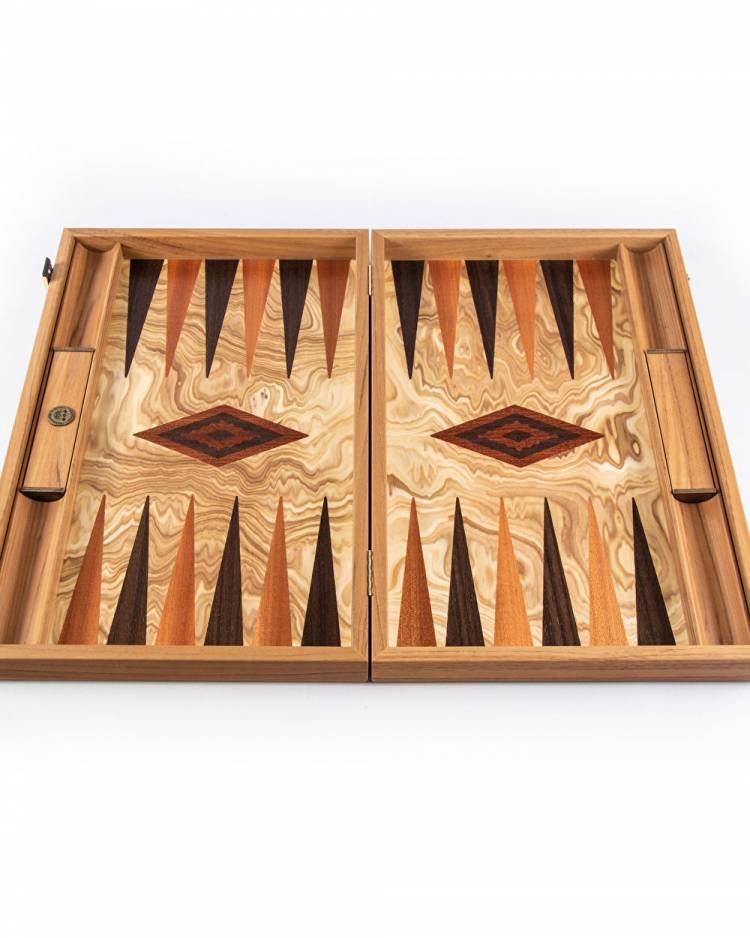 Handmade backgammon from Olive wood and Wenge, S