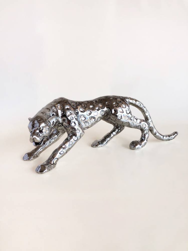 Statuette Leopard silver
