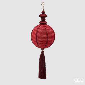 Christmas ball red with tassel, 15 cm - flowers delivery Dubai