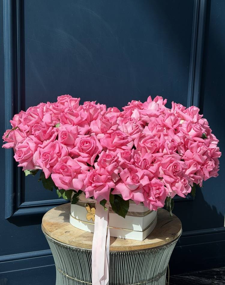 roses in a heart-box 