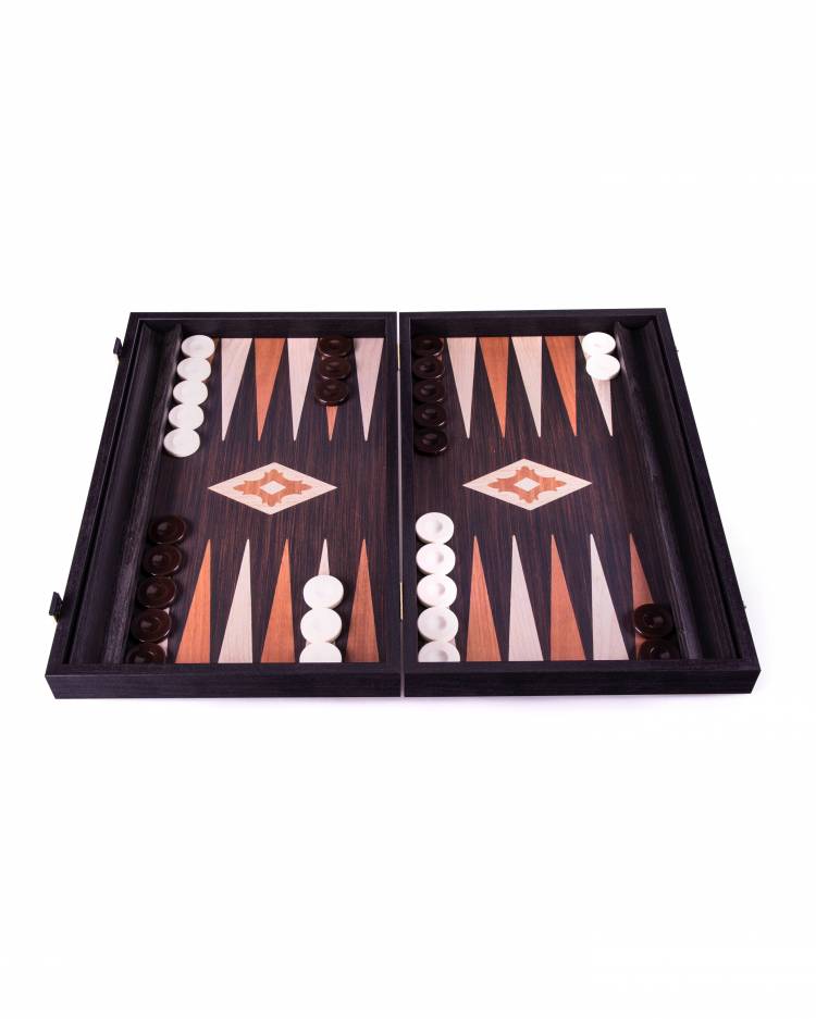 Backgammon handcrafted wenge wood replica
