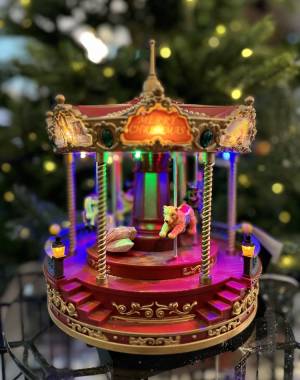 Musical Carousel LED-23.5x23.5x27.9cm - flowers delivery Dubai