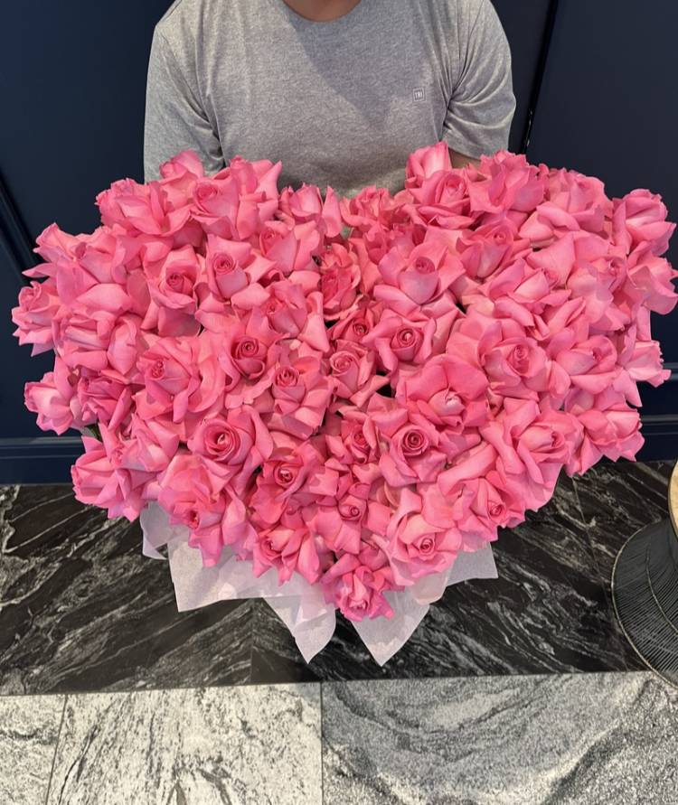 roses in a heart-box 