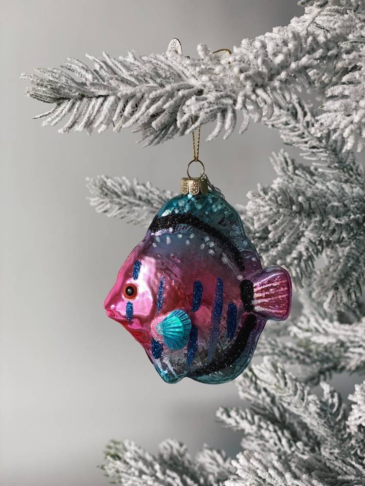New Year's glass tropical fish, assorted, 10 cm