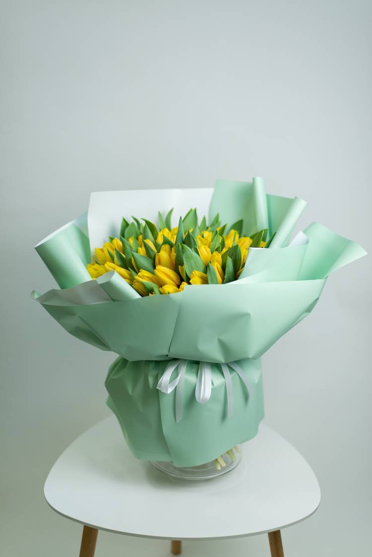 Bouquet of 101 Yellow Tulips