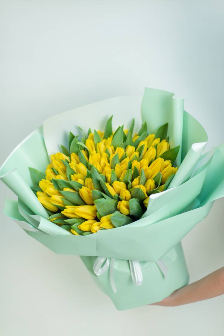 Bouquet of 101 Yellow Tulips