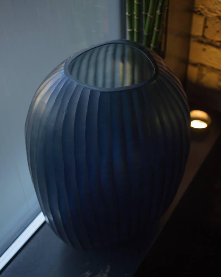 Patara Vase tall indigo 42 cm