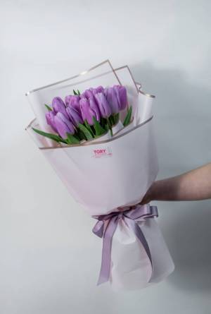 Bouquet of 15 Purple Tulips - flowers delivery Dubai