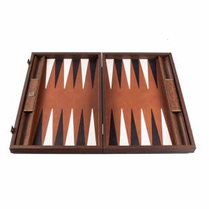 Backgammon Handmade Caramel Brown Inlaid Leathe... - flowers delivery Dubai