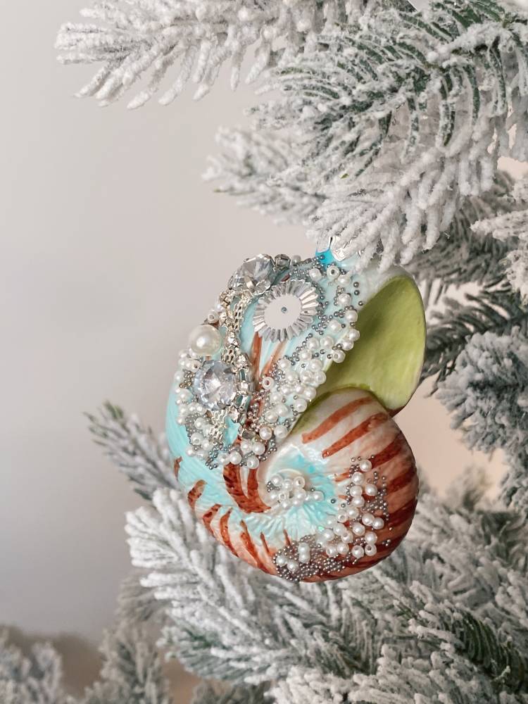 Christmas tree decoration glass Shells assorted, 1
