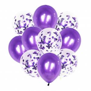 Set of purple confetti balloons - flowers delivery Dubai