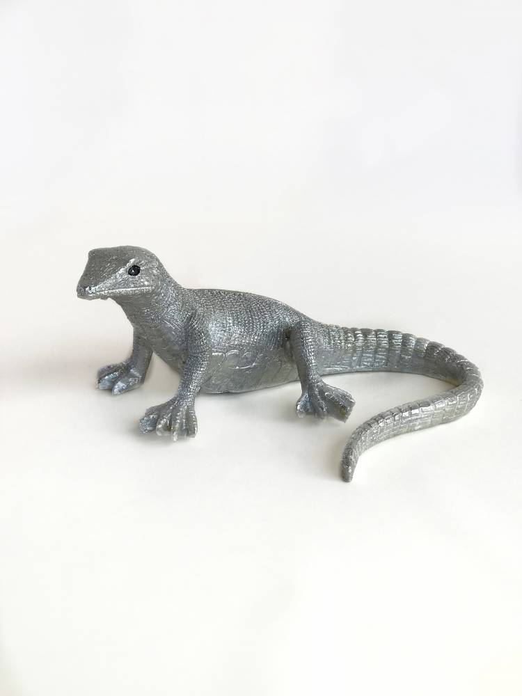 Statuette "Lizard" silver 17 cm