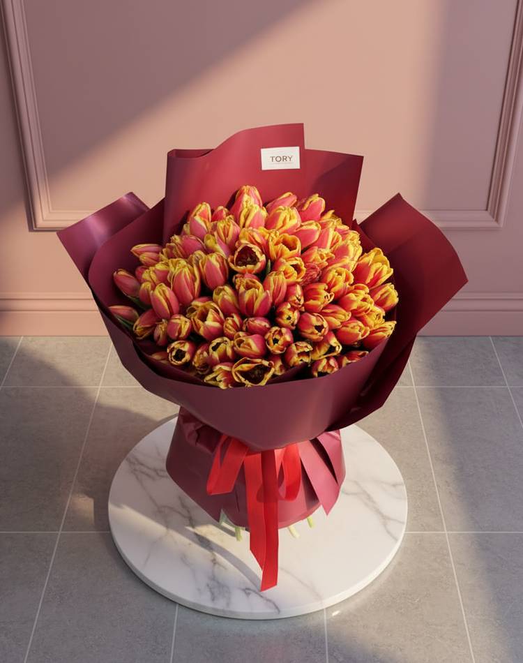 Bouquet of 101 tulips 