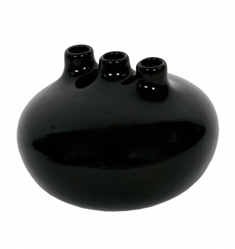 Vase Trio round black, 14 cm