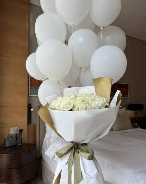 51 white roses 