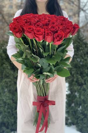 Bouquet of 51 red roses, 80 cm - flowers delivery Dubai