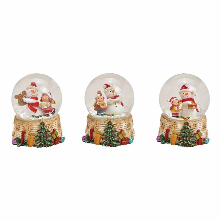 Water globe, snowman, with music instruments assorted, 7x9x7cm