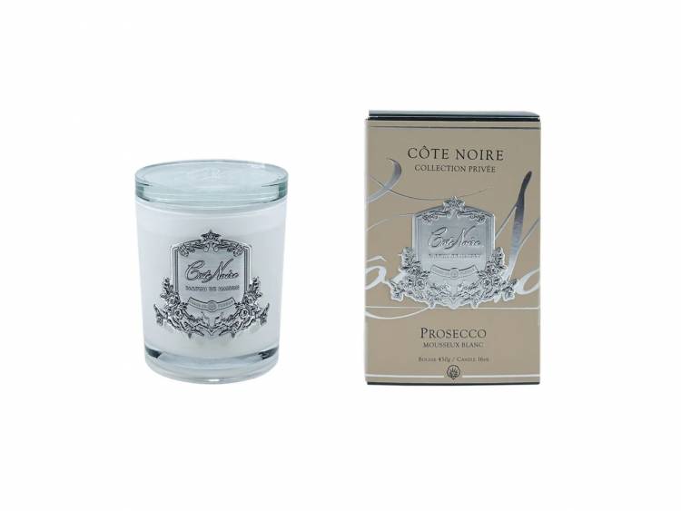 Scented candle Prosecco - White Glass & SILVER 450g