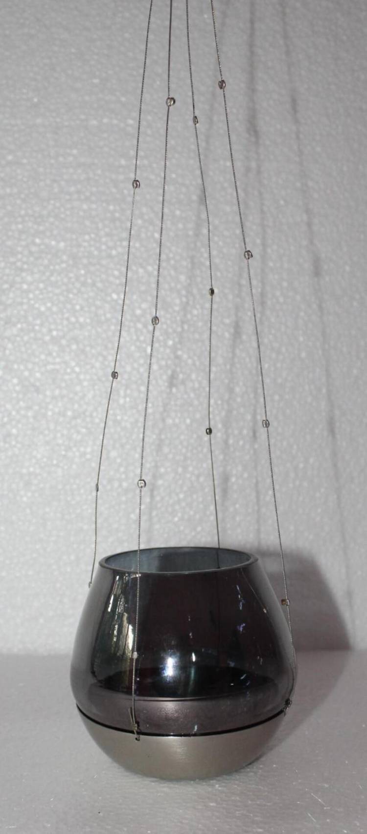 Hanging Candle holder gray/silver 8 cm