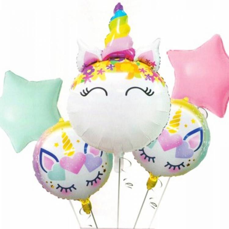 SET BALLOON UNICORN  ROSE GOLD 5 pcs