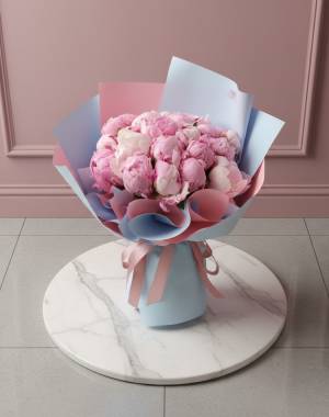 Bouquet of 21 pink peonies - flowers delivery Dubai