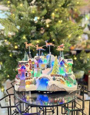 Village Flying Sleigh Anim, Christmas tree. LED... - flowers delivery Dubai