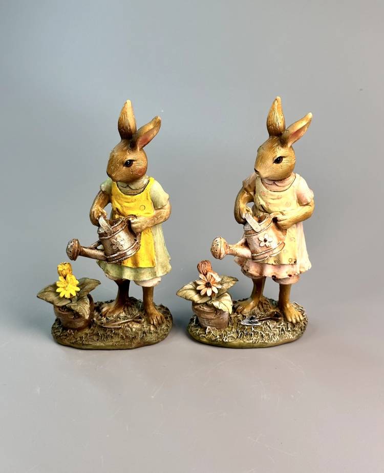 Statue of a Hare watering a flowerbed