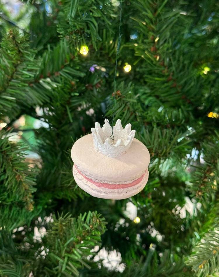 Christmas tree toy MACARON, pink, 5 cm