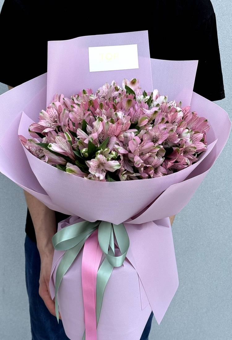 Bouquet of 25 pink alstroemeria