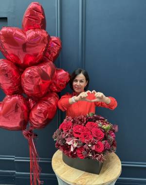 set Flowers+balloons 