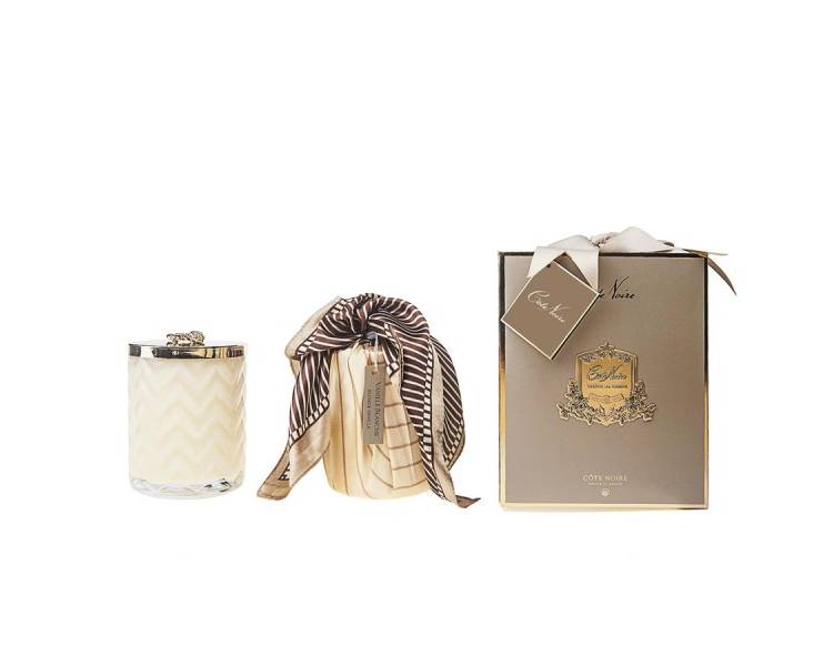 Scented candle Cream with scarf GOLD, 450 g