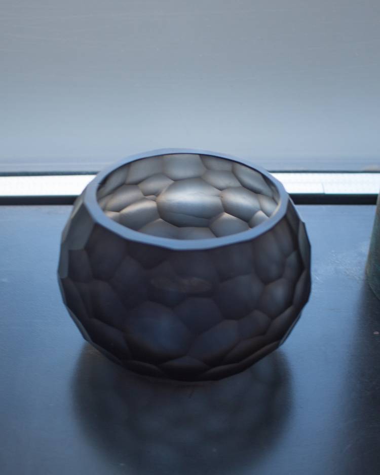 Bowl Zomba tealight indigo/gray, 8 cm