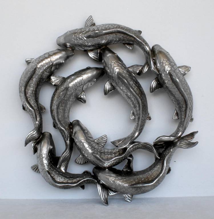 Wall decor "Circle of Fish" silver