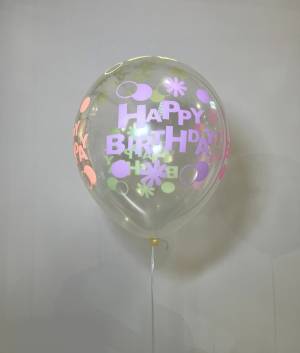 Balloon transparent Happy Birthday flowers - flowers delivery Dubai