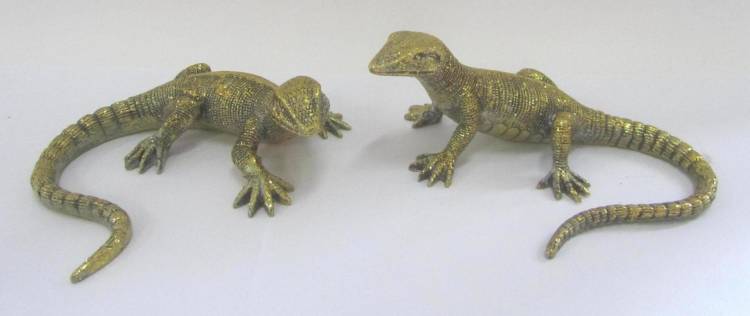 Decor "Lizard" gold, 17 cm