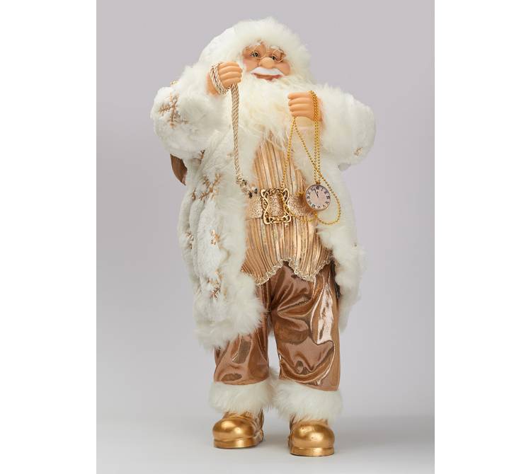 Santa stands in a golden fur coat -63x31x21cm