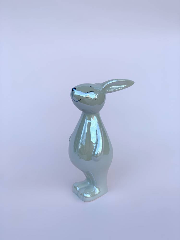 Statuette Bunny gray/white ceramic 8*13*5 cm