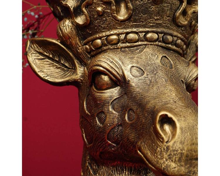 Giraffe planter head Lucie, gold