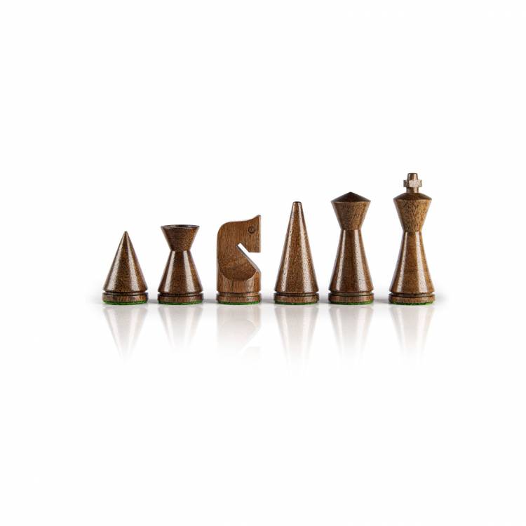 Wooden chess pieces in modern style, 7.6 cm