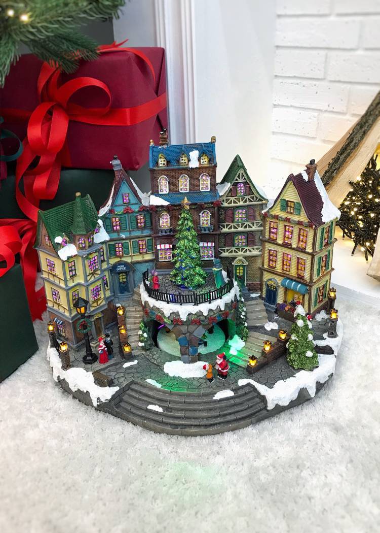 Christmas animated decor "Village Town Hall"