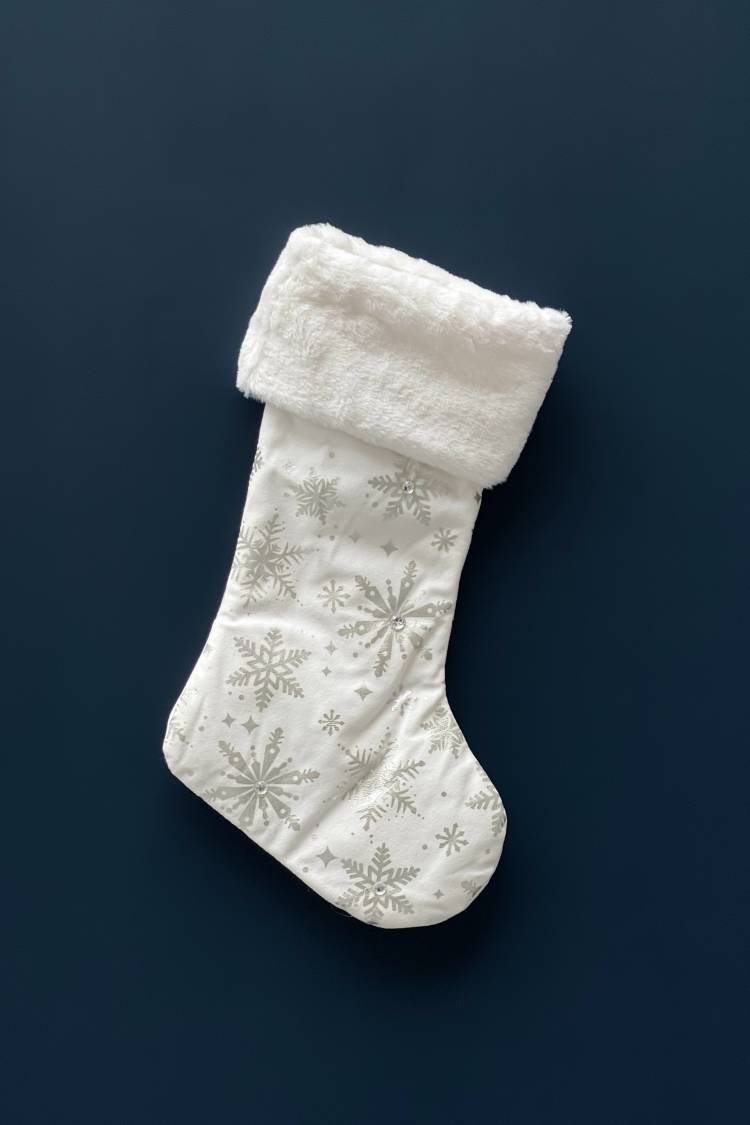 Christmas sock, 51cm Silver