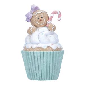 Gingerbread Cupcake with Man and Cane Poly 15cm - flowers delivery Dubai