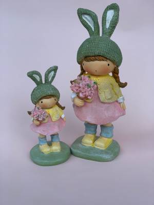 Girl in a hat with bunny ears, 6*6*13 cm - flowers delivery Dubai