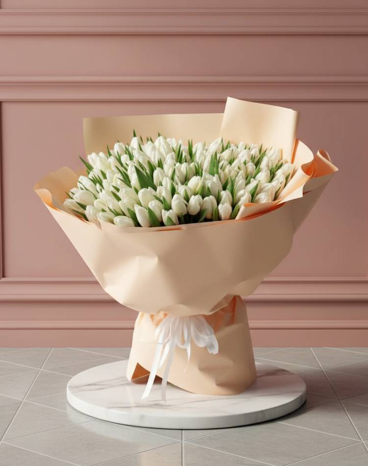 Bouquet 201 white tulip