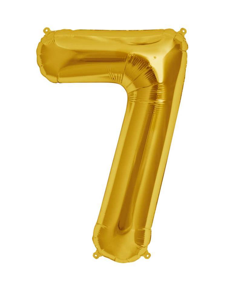 Gold Giant Foil Number Balloon - 7
