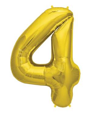 Gold Giant Foil Number Balloon - 4 - flowers delivery Dubai