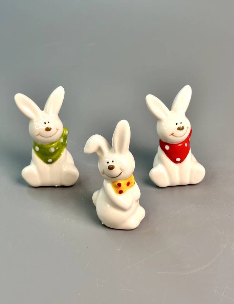 Bunny in assortment ceramic 7 cm